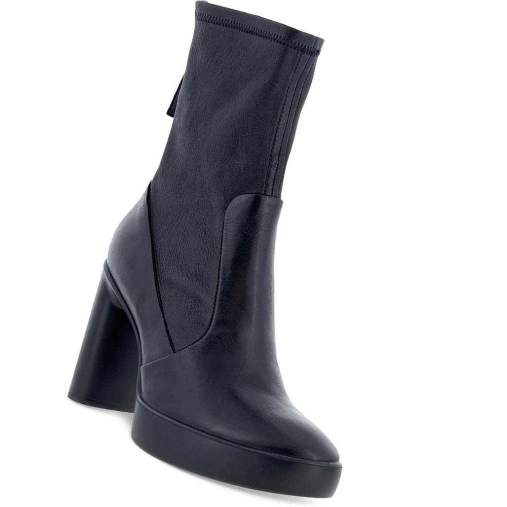 Women's Ecco Shape Sculpted Motion 75 Stretchy Mid-cut Ankle Boots Black | Canada 38QMA